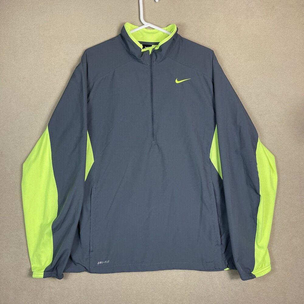 Nike Jacket Mens Extra‎ Large Gray Mock Neck Athletic Jacket Outdoor Adult